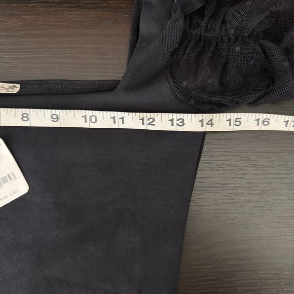 Free People Bodysuit Womens Small Sheer Polka Dot Ruched Sleeves Top Party NEW - Picture 8 of 8